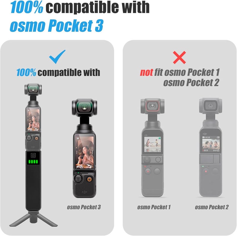 CBQ Osmo Pocket 3 Battery Handle, Compatible with DJI Osmo Pocket 3 Camera,Built in 5000mAh Extra Battery,Reserved 1/4" Threaded Hole,22.5W Fast Charging,Intelligent Power Display. - Image 4